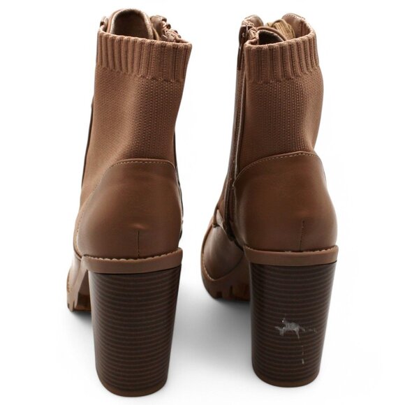 Bcbgeneration Womens Beige 1-1/2 Platform Padded Stretch Pilas Round Toe Stacked - Picture 7 of 7